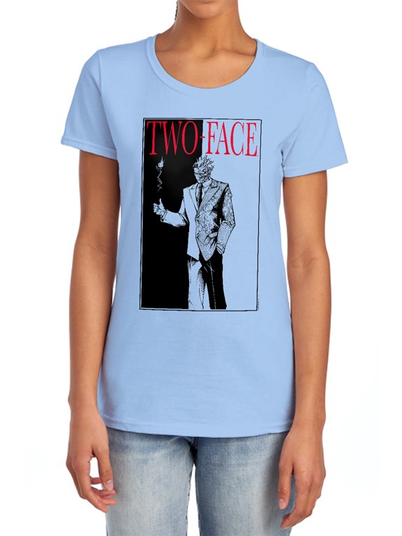 Two Face Women's T Shirt, Light Blue, Medium