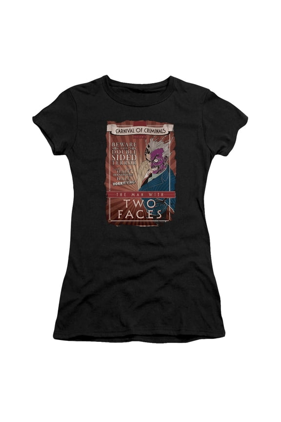 Batman Two Faces S/S Junior Women's T-Shirt Sheer Black