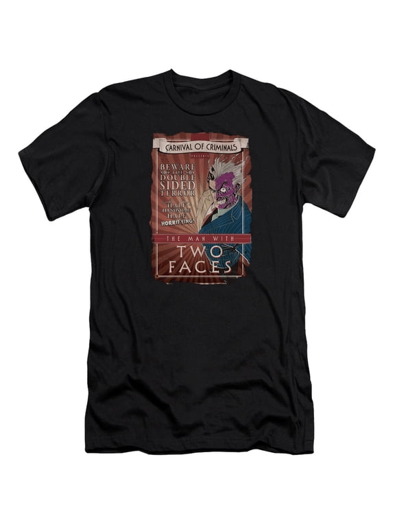 Batman Two Faces Premium Canvas T-Shirt Adult Slim Fit 30/1 Black