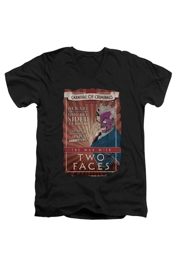 Batman - Two Faces - Slim Fit V Neck Shirt - Medium