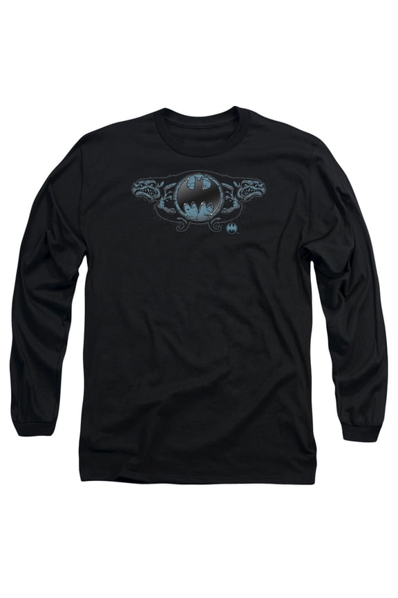 Batman - Two Gargoyles Logo - Long Sleeve Shirt - Large