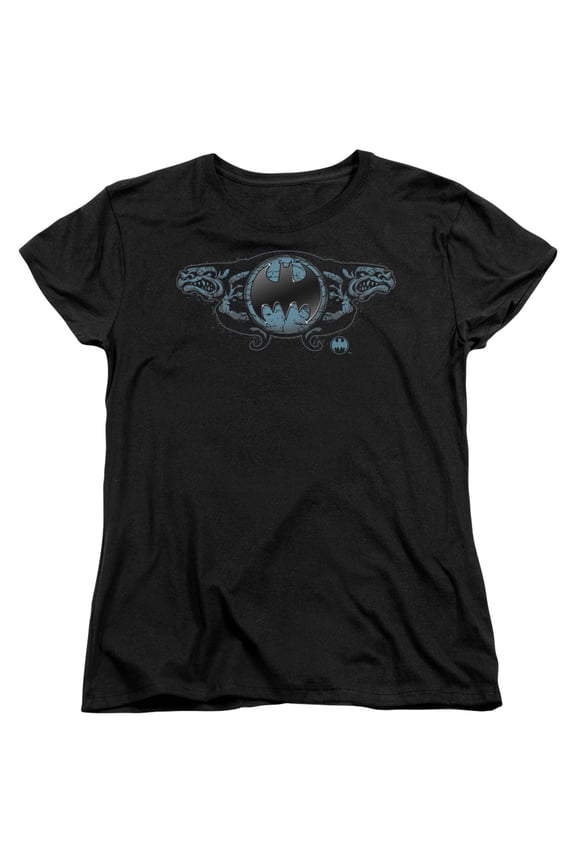 Batman - Two Gargoyles Logo - Women's Short Sleeve Shirt - Large