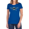 thumbnail image 1 of Batman Two Gargoyles Logo Women's T Shirt, Royal, X-Large, 1 of 6