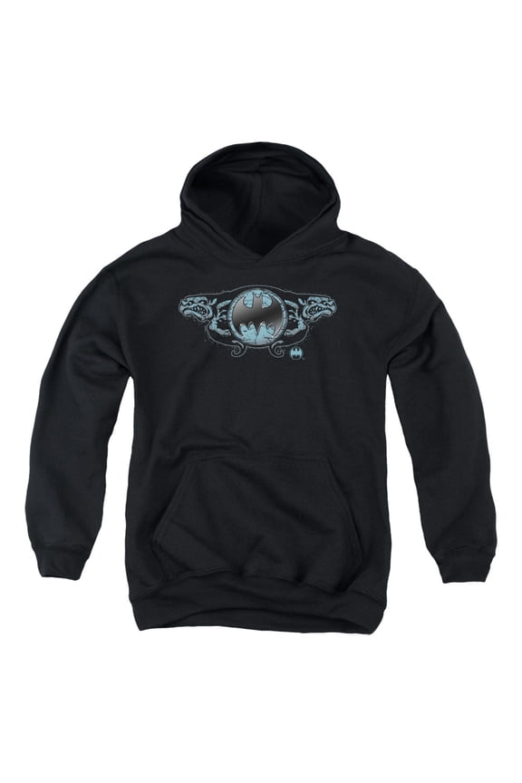 Batman - Two Gargoyles Logo - Youth Hooded Sweatshirt - Large