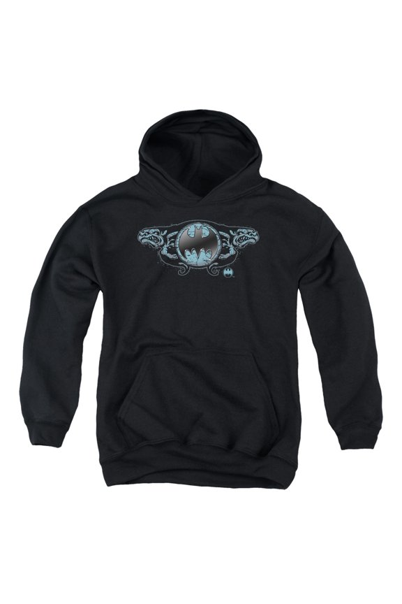 Batman - Two Gargoyles Logo - Youth Hooded Sweatshirt - Medium