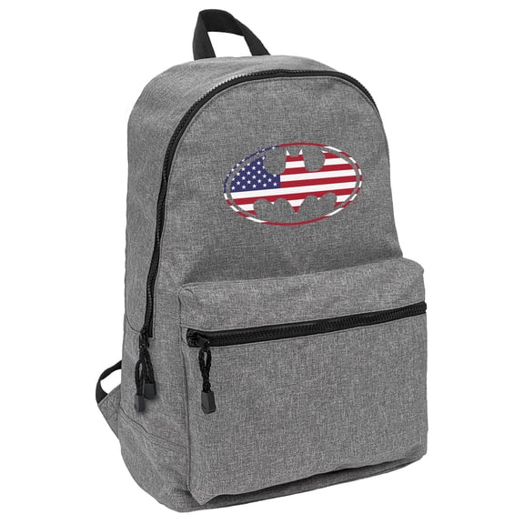 Batman USA American Flag Shield Logo Lightweight Backpack for Work School Daily Use Packable for Travel