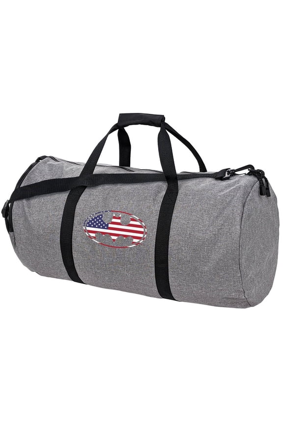 Batman USA American Flag Shield Logo Lightweight Duffel Bag for Sports and Gym Packable for Travel