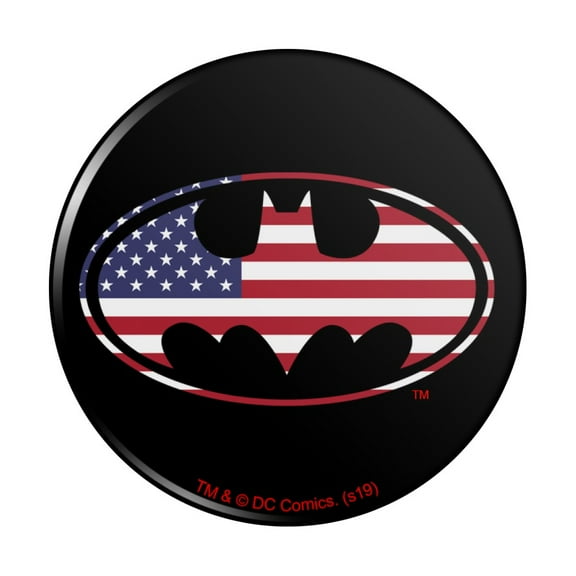 Batman USA American Flag Shield Logo Pinback Button Pin