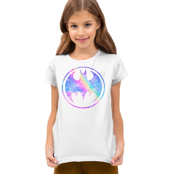 Batman Unicorn Galaxy Bat Kids T Shirt (Large) for Youth Toddler Boys and Girls, White