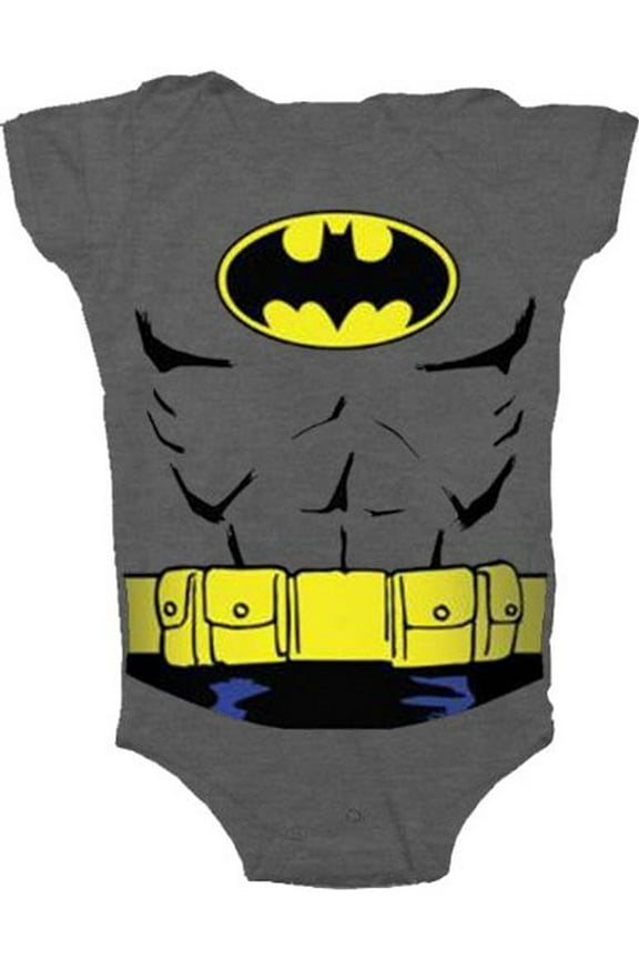 Batman Uniform Costume Charcoal Gray Snapsuit Infant Onesie Baby Romper