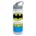 thumbnail image 1 of Batman Uniform Flip Straw Water Bottle DC Comics Logo Lunch, 1 of 2