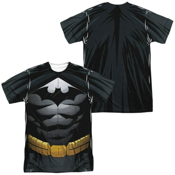 Batman Uniform Unisex Adult Sublimated Costume T Shirt (Front/Back), Medium Multicolor