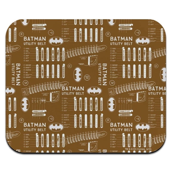 Batman Utility Belt Pattern Low Profile Thin Mouse Pad Mousepad