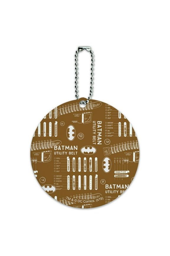 Batman Utility Belt Pattern Round Luggage ID Tag Card Suitcase Carry-On