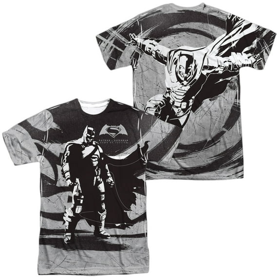 Batman V Superman Batman Contrast Unisex Adult Sublimated Costume T Shirt (Front/Back), Small Multicolor