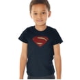 thumbnail image 1 of Batman V Superman Superman Costume Shield Kids T Shirt (2) for Youth Toddler Boys and Girls, Navy, 1 of 5