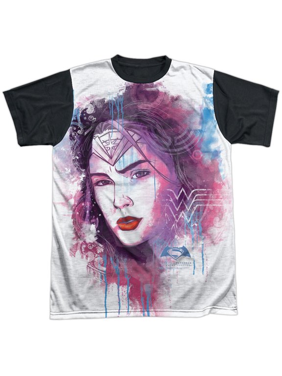 Batman V Superman Watercolor Wonder Sub Unisex Adult Halloween Costume Sublimated T Shirt