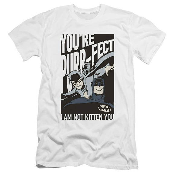 Batman Valentine's Day Catwoman You'Re Purrfect Unisex Adult Canvas Brand T Shirt