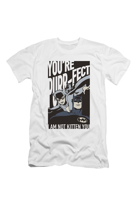 Batman Valentine's Day Catwoman You'Re Purrfect Unisex Adult Canvas Brand T Shirt