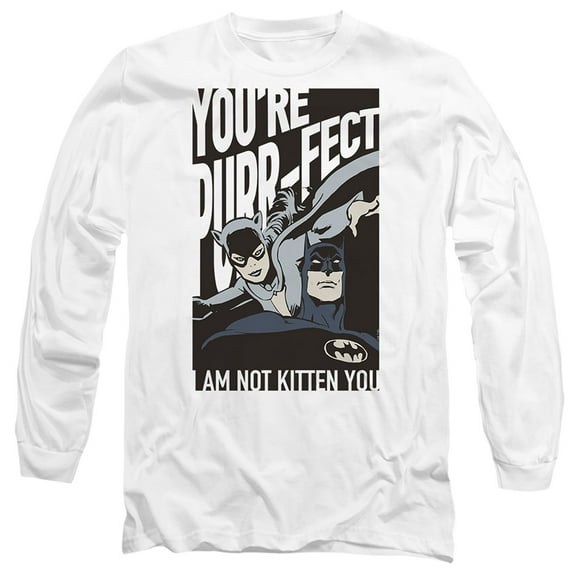 Batman Valentine's Day Catwoman You're Purrfect Unisex Adult Long-Sleeve T Shirt