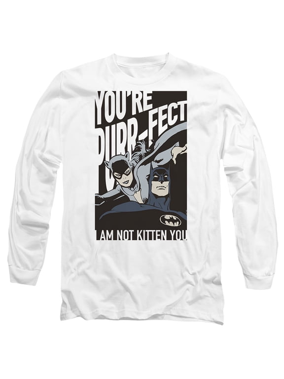 Batman Valentine's Day Catwoman You're Purrfect Unisex Adult Long-Sleeve T Shirt