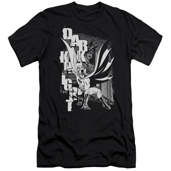 Batman Vertical Letters Premium Canvas T-Shirt Adult Slim Fit 30/1 Black