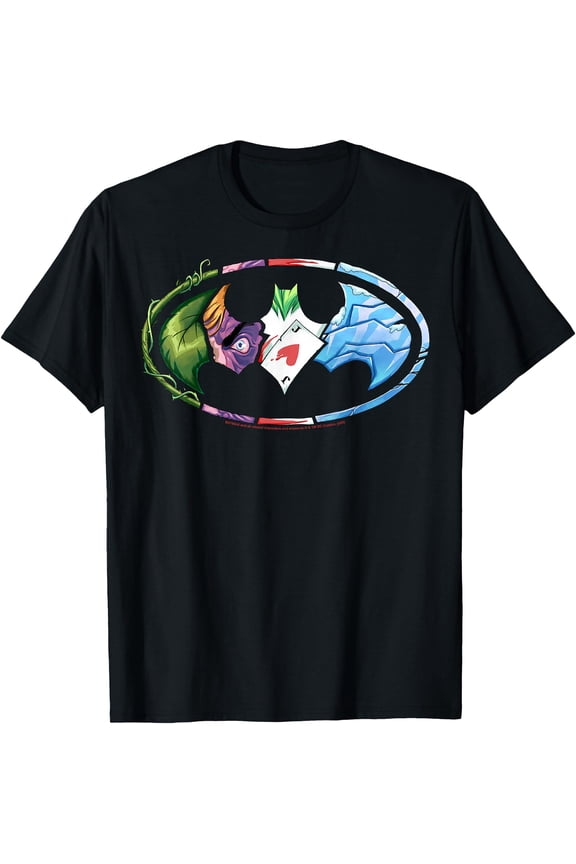 Batman Villains Logo DTG Print Unisex T-Shirt,Black Color,Size 5XL