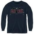 thumbnail image 1 of Batman Vintage Bat Logo On Navy Kids Long Sleeve T Shirt (Medium) for Youth Boys and Girls, Navy, 1 of 4