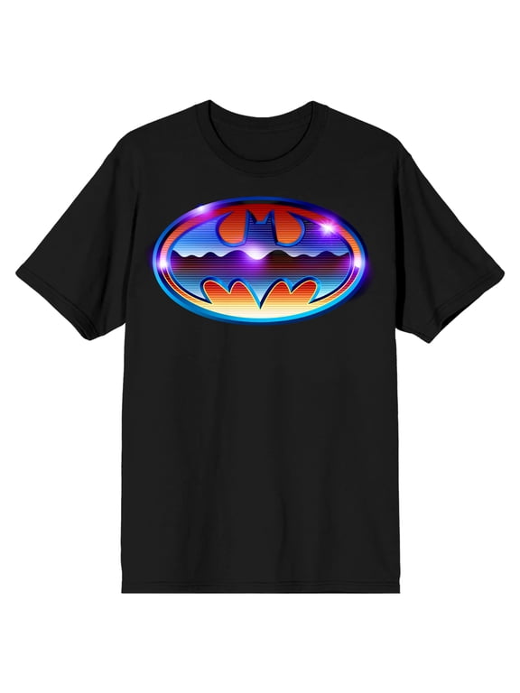 Batman Vintage Comic Face Men's Black Tee Shirt T-Shirt-Small