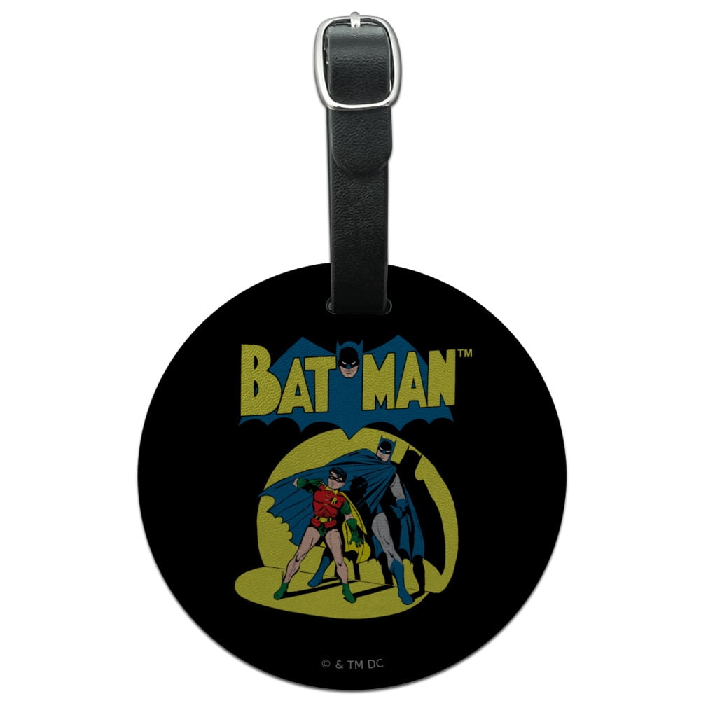 Batman Vintage Cover Round Leather Luggage Card Suitcase Carry-On ID ...