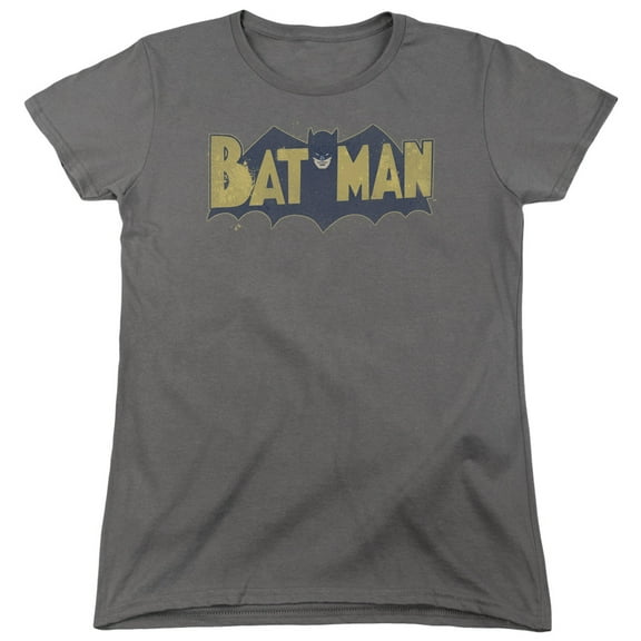 Batman Vintage Logo Splatter S/S Women's T-Shirt Charcoal