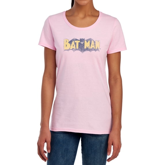 Batman Vintage Logo Women's T Shirt, Pink, X-Large