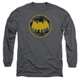 thumbnail image 1 of Batman Vintage Symbol Collage Long Sleeve Adult 18/1 T-Shirt-Charcoal, 1 of 1