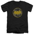 thumbnail image 1 of Batman Vintage Symbol Collage S/S Adult V-Neck T-Shirt 30/1 T-Shirt Black, 1 of 1