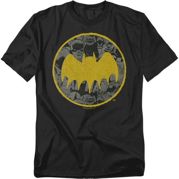 Batman T-Shirt Vintage Symbol Collage Unisex Graphic Tee For Men & Women Black 