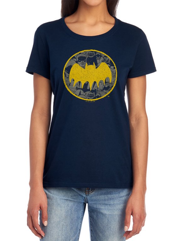 Vintage Symbol Collage Women's T Shirt, Navy, X-Large