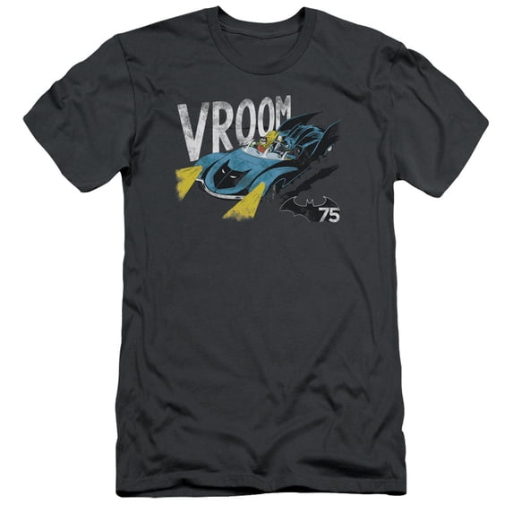 Batman Vroom S/S Adult 30/1 T-Shirt-Charcoal
