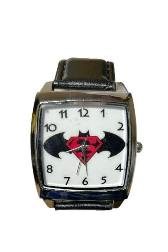 Batman Vs. Superman Square Face Quartz Leather Wrist Watch