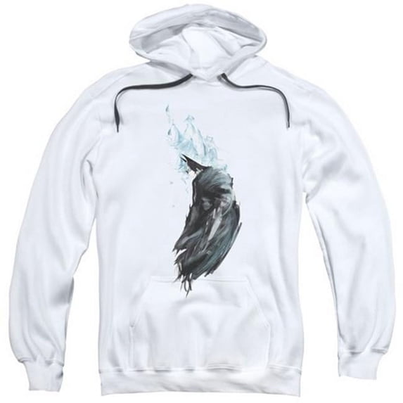 Batman-Wash - Adult Pull-Over Hoodie - White- 2X
