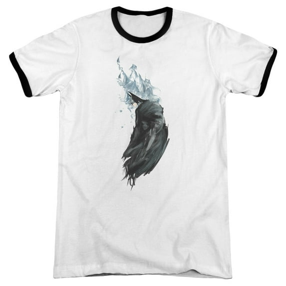 Batman Wash Adult Ringer T-Shirt White Black