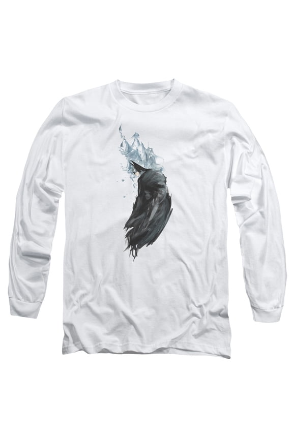 Batman Wash Long Sleeve Adult 18/1 T-Shirt White