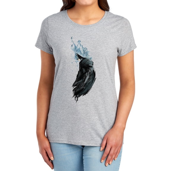 Batman Wash Women's T Shirt, Athletic Heather, Large