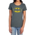 thumbnail image 1 of Batman Washed Bat Logo Women's T Shirt, Charcoal, X-Large, 1 of 6