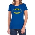 thumbnail image 1 of Batman Washed Bat Logo Women's T Shirt, Royal, X-Large, 1 of 6