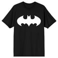 thumbnail image 1 of Batman White Logo Men's Black T-shirt-Large, 1 of 4