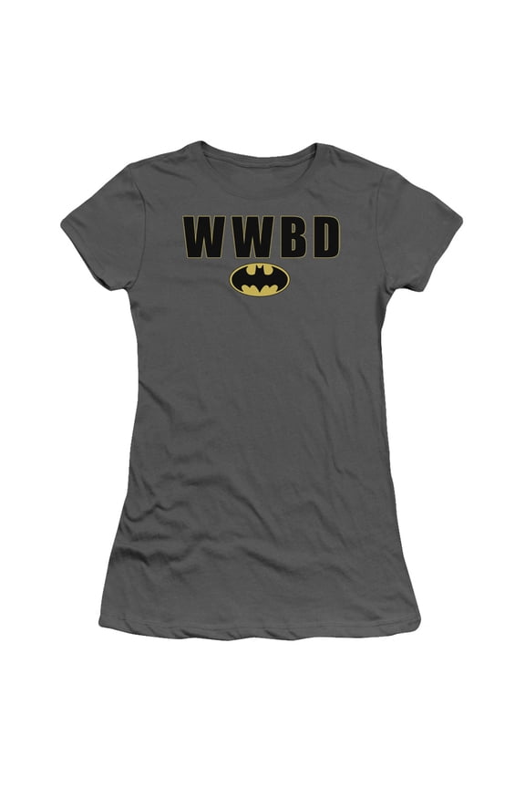 Batman Wwbd Logo S/S Junior Women's T-Shirt Sheer Charcoal