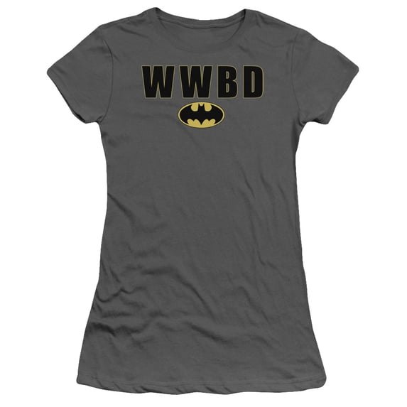 Batman - Wwbd Logo - Juniors Teen Girls Cap Sleeve Shirt - X-Large