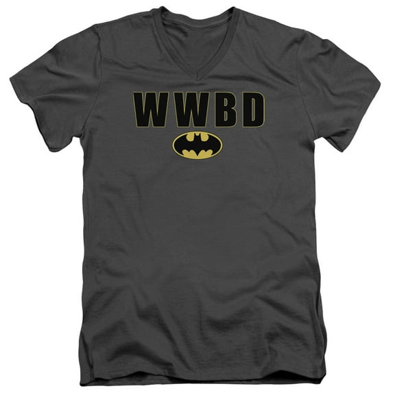 Batman - Wwbd Logo - Slim Fit V Neck Shirt - Large