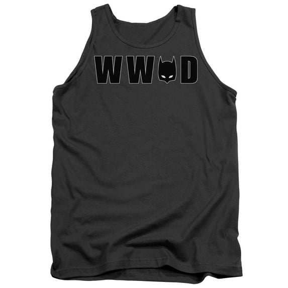 Batman Wwbd Mask Adult Tank Top Charcoal