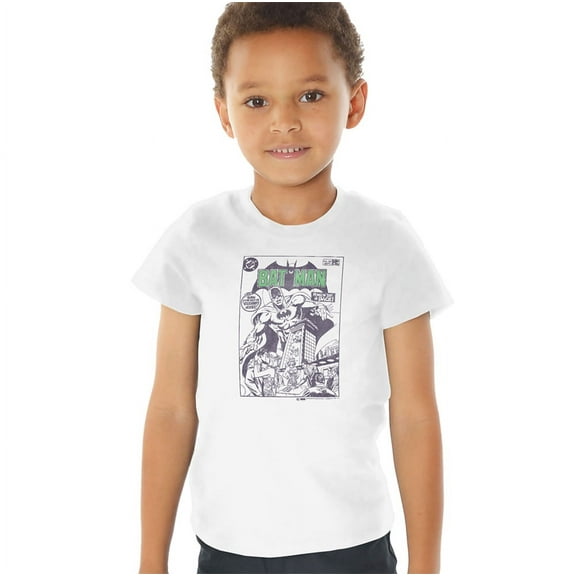 Batman Yesterdays Heroes 1 Kids T Shirt (3) for Youth Toddler Boys and Girls, White